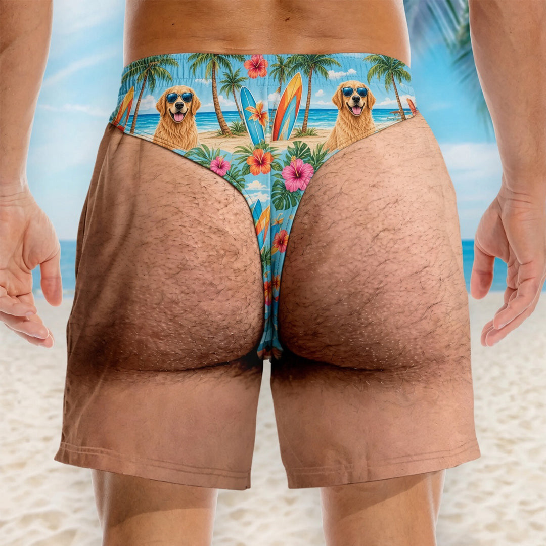 Personalized Dog Face Men's Swim Trunks