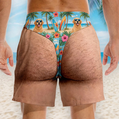 Personalized Dog Face Men's Swim Trunks