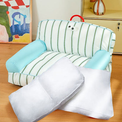 Personalized Embroidery Striped Pet Sofa Bed