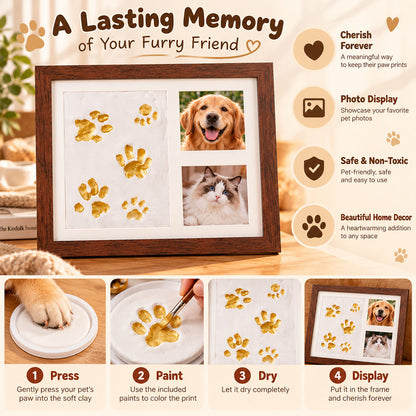 DIY Clay Pet Paw Print Keepsake Frame