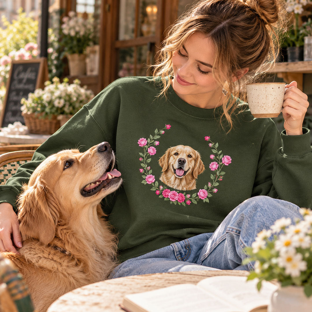 Custom Pet Portrait Embroidered Sweatshirt