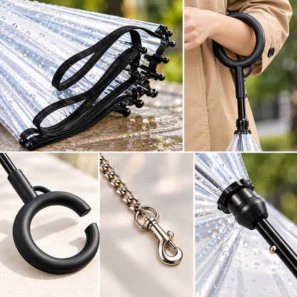 Clear Dog Umbrella with Leash