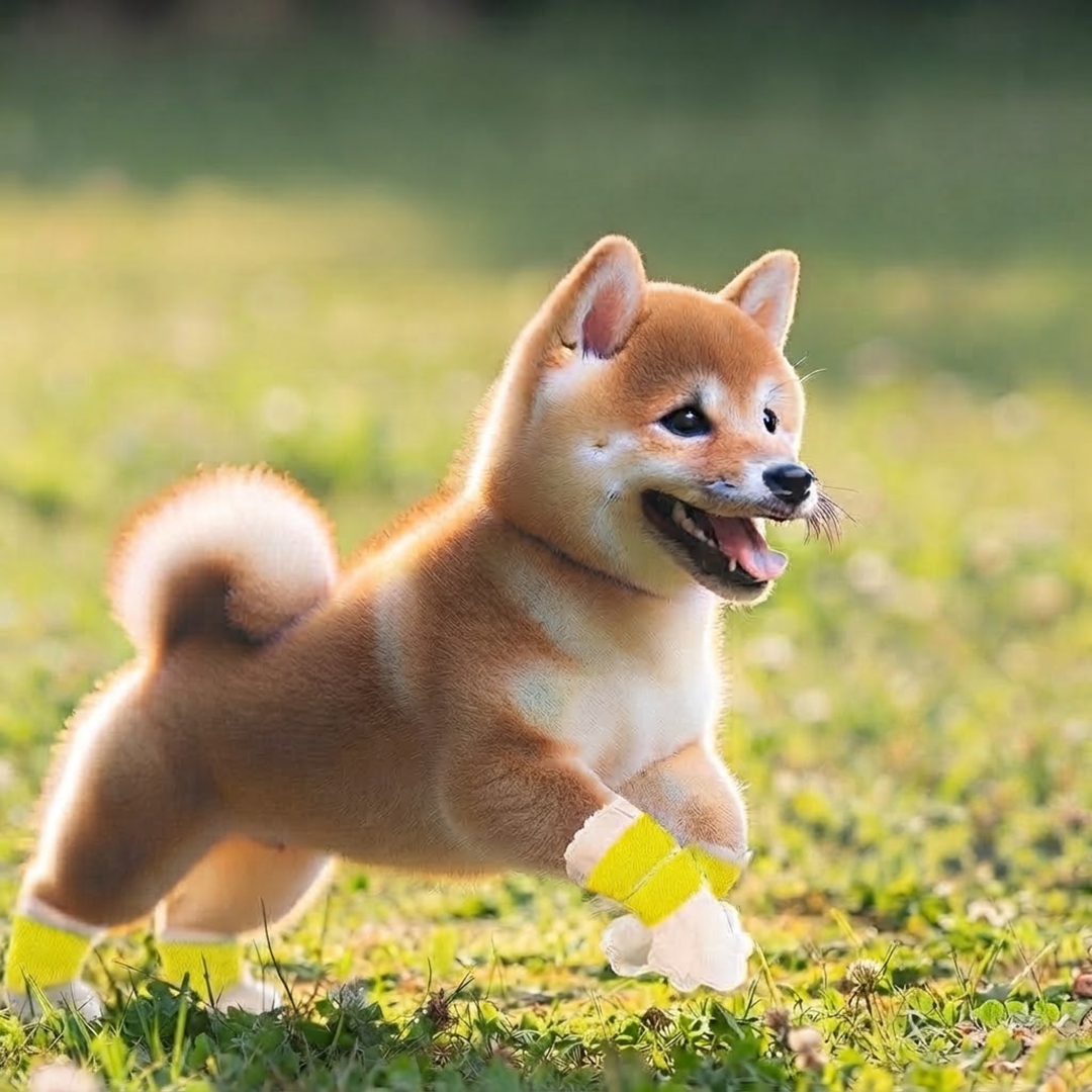 Disposable Dog Booties with Self-Adhesive Wrap