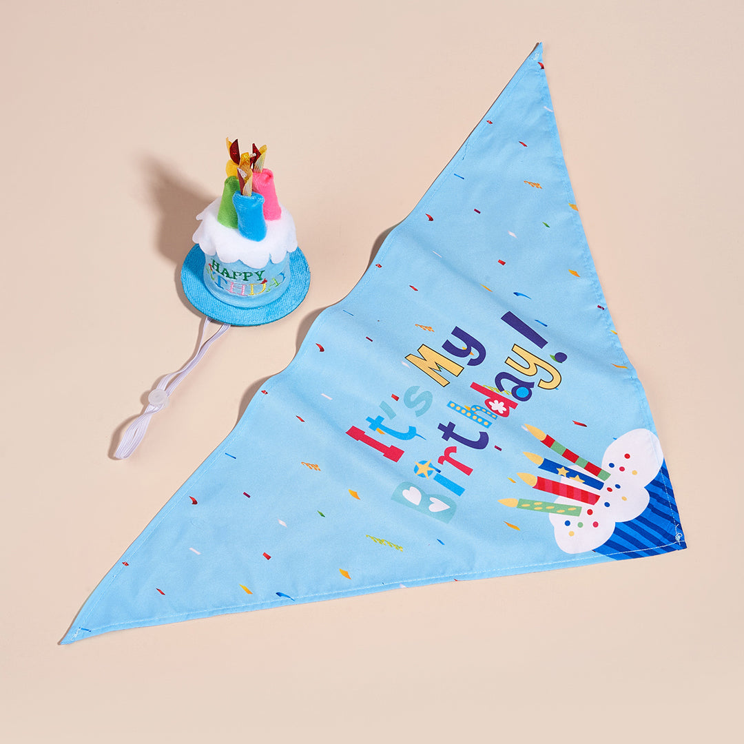 Pet Birthday Hat & Bandana Set