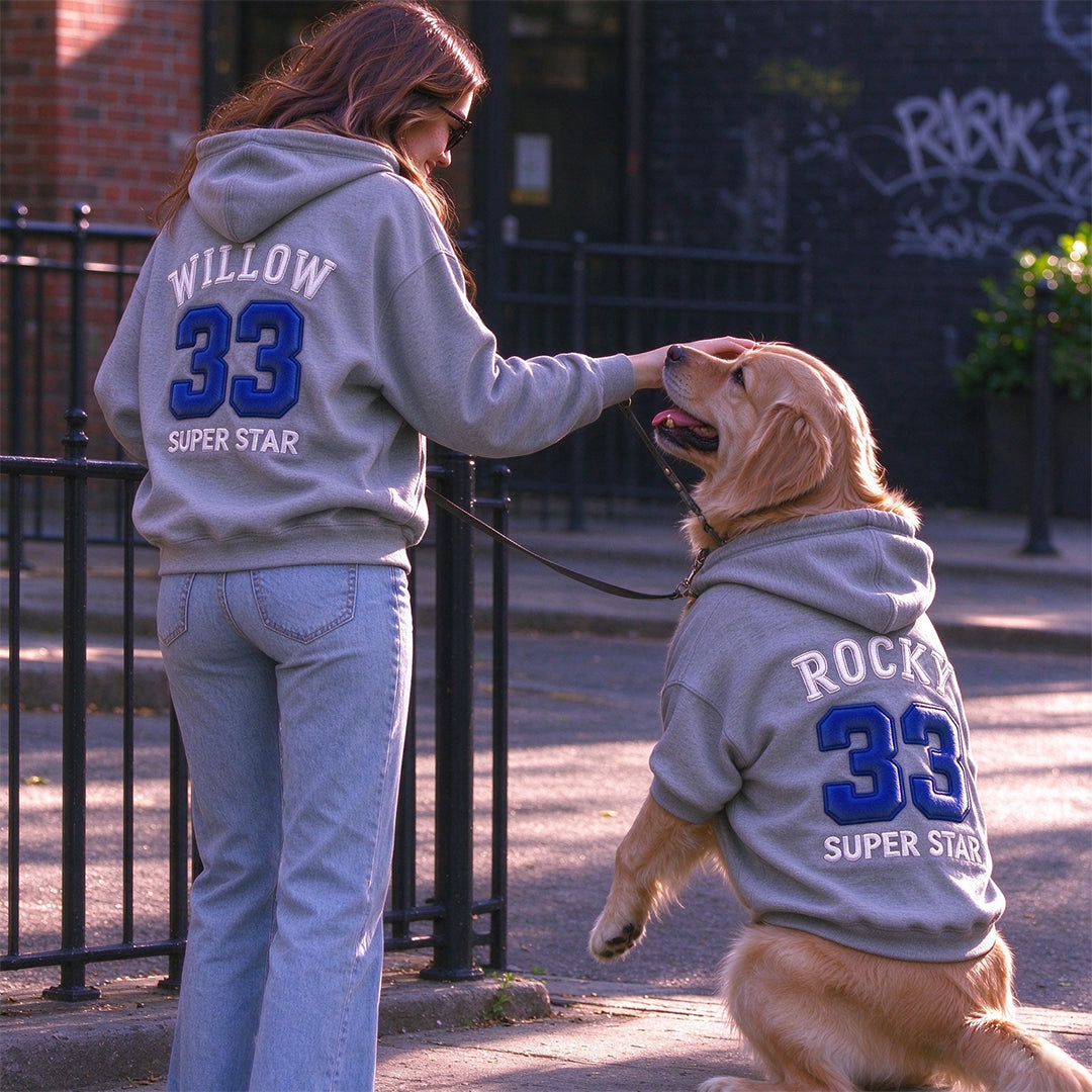 Personalized Superstar Hooded Sweatshirt for You and Your Pet