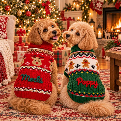 Personalized Fair Isle Christmas Pet Sweater