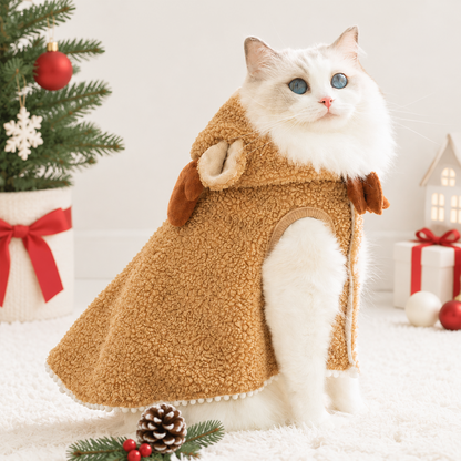 Personalized Christmas Sherpa Hooded Pet Cape