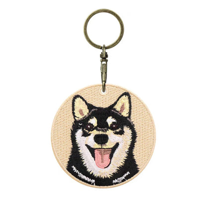 Personalized Custom Embroidered Pet Portrait Keychain