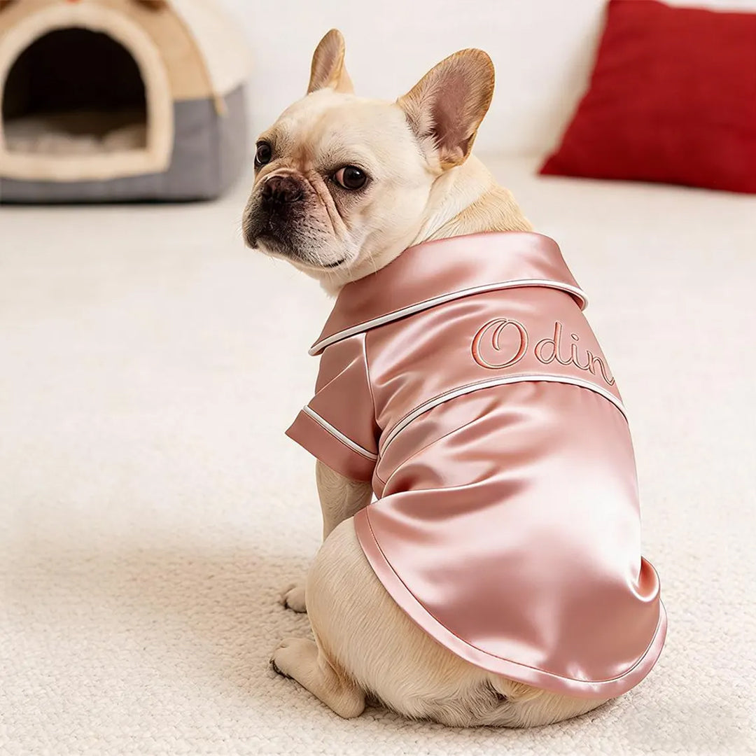 Personalized Luxury Satin Dog Pajamas With Name