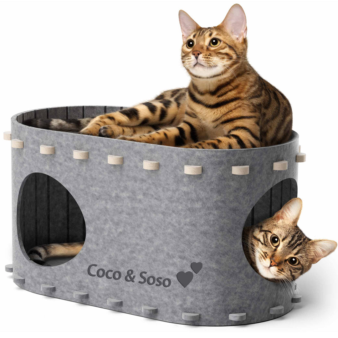 Personalized Felt Cat Cave Bed