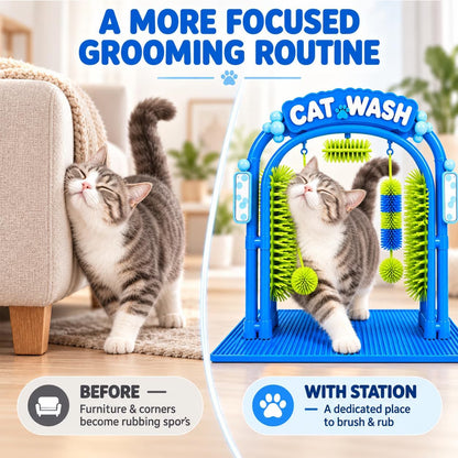Cat Self-Grooming Arch with Brushes