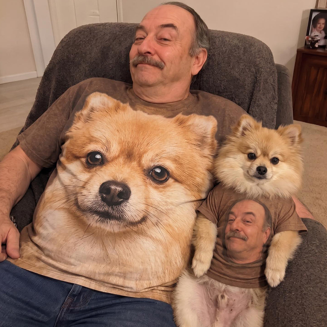 Personalized Matching Portrait T-Shirts for You & Your Pet