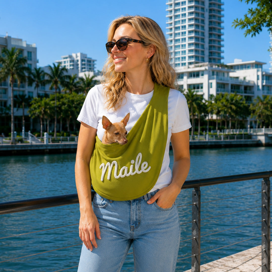 Personalized Embroidery Name Cotton Pet Sling Carrier