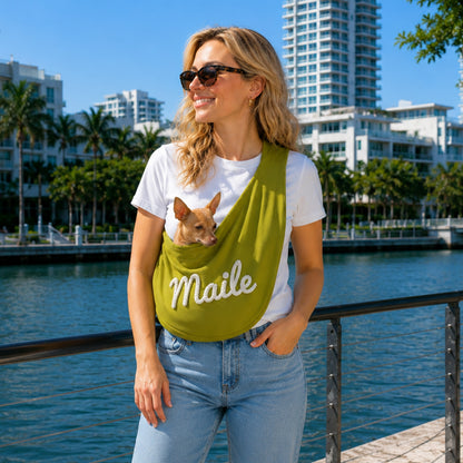 Personalized Embroidery Name Cotton Pet Sling Carrier