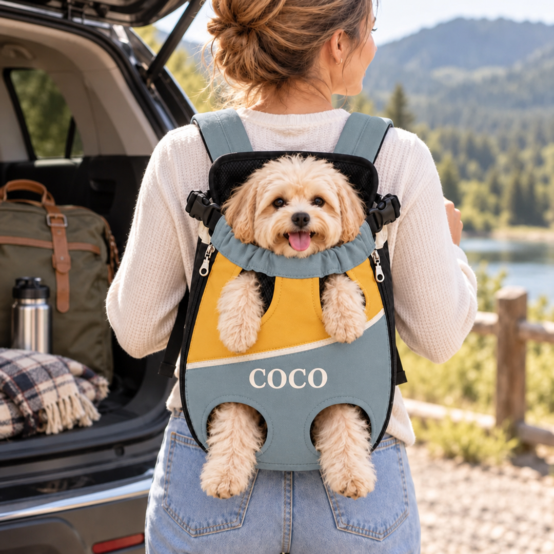 Puptailor Personalized Name Small Dog Front Bag-Pet Carrier Backpack