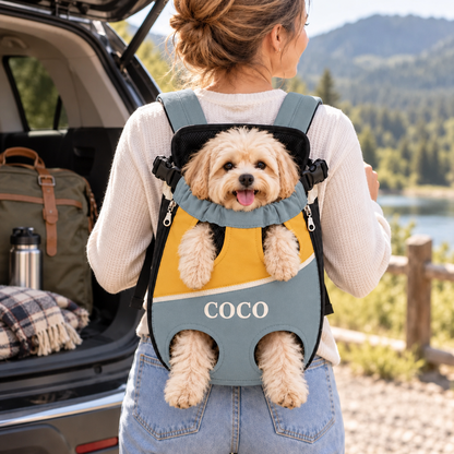 Puptailor Personalized Name Small Dog Front Bag-Pet Carrier Backpack