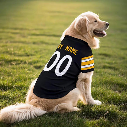 Puptailor Personalized Pittsburgh Dog T-Shirt Jersey with Name and Number Gifts
