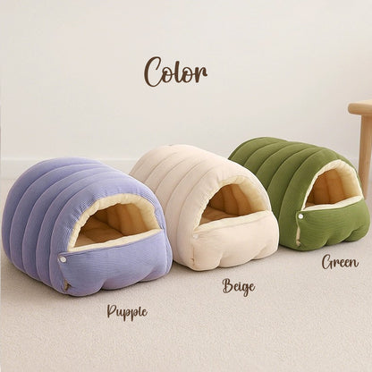 Puptailor Striped, Warm, Semi-enclosed Pet Bed