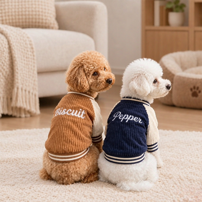 Personalized Corduroy Varsity Pet Jacket