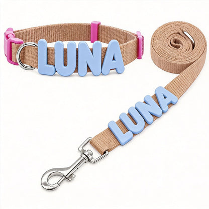 Personalized Letter Pet Leash and Collar Set