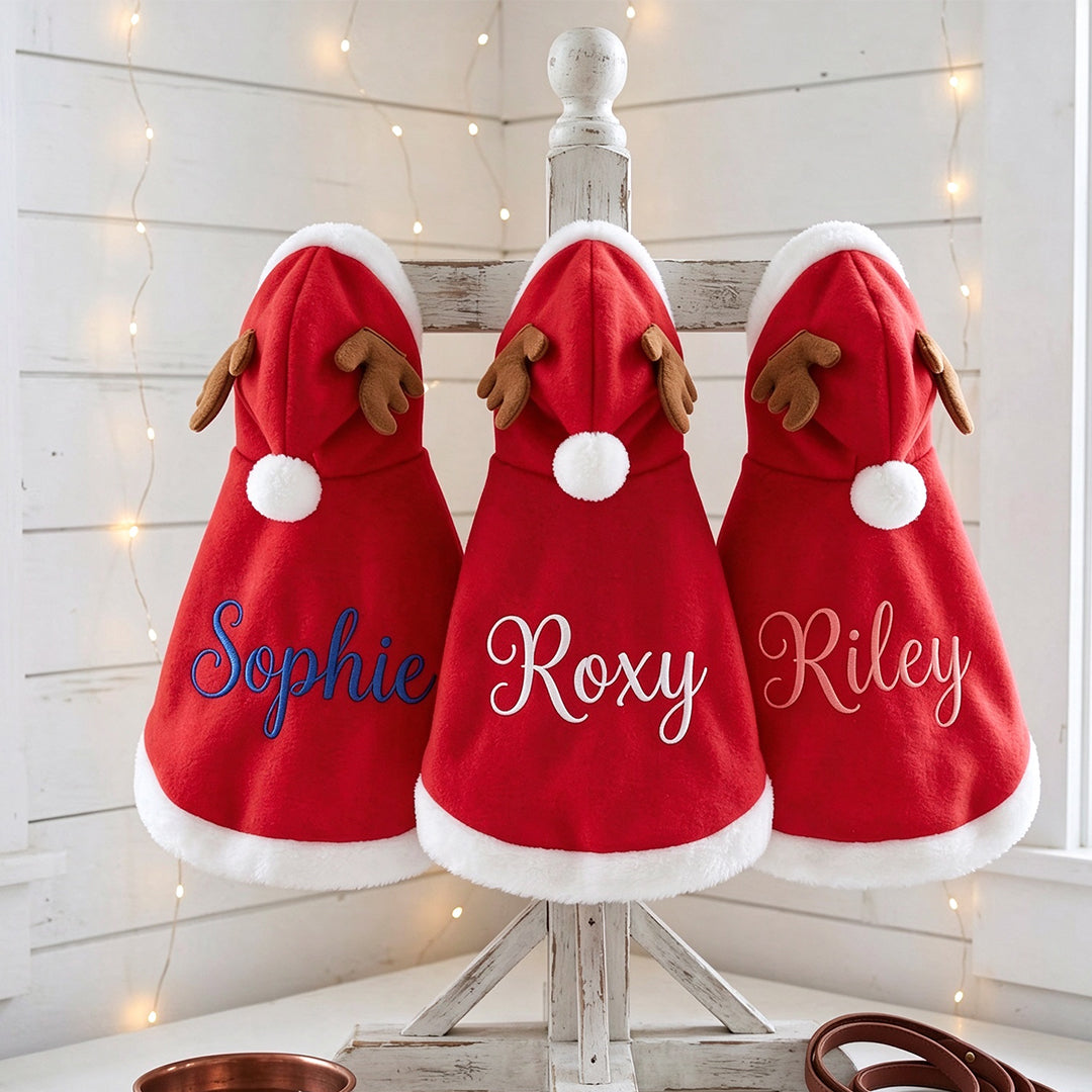 Personalized Velvet Christmas Pet Cape