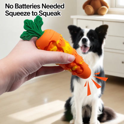 Silicone Carrot Dog Toy for Chewing, Teething, and Self-Amusement