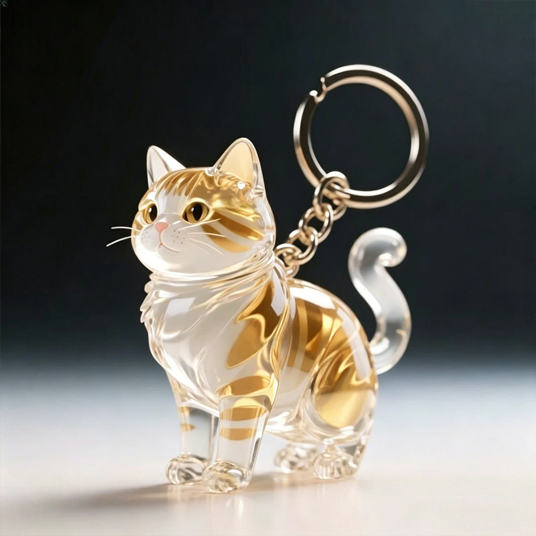 Personalized Cat Fur Memorial Keychain
