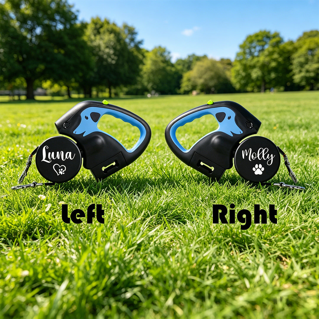 One-to-two Automatic Retractable Multi-functional Dog Leash With Lights
