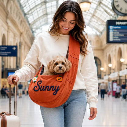 Puptailor Personalized Small Dog Carrier Bag With Embroidered Name