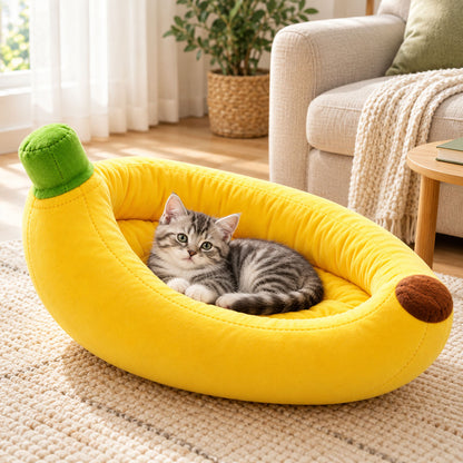 Banana-Shaped Pet Bed