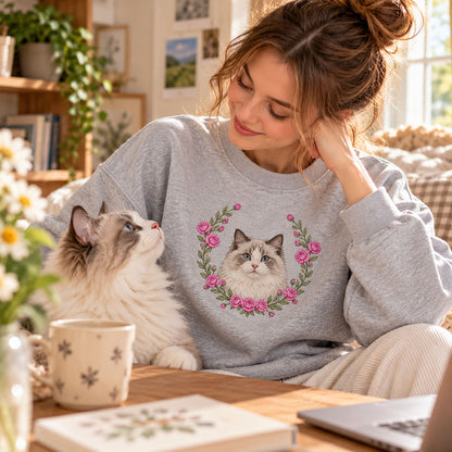 Custom Pet Portrait Embroidered Sweatshirt