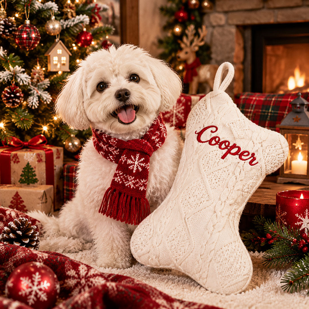 Custom Pet Name Bone Stocking