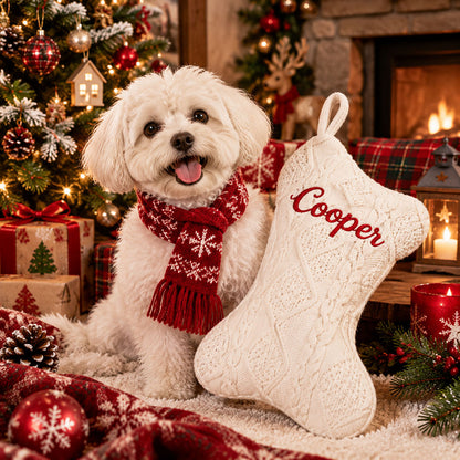 Custom Pet Name Bone Stocking
