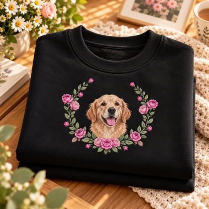 Custom Pet Portrait Embroidered Sweatshirt
