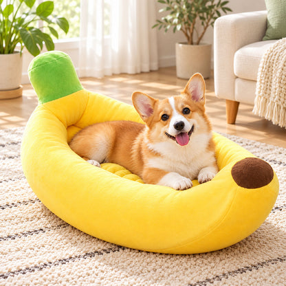 Banana-Shaped Pet Bed