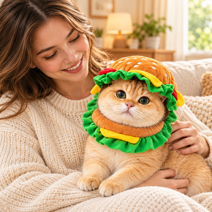 Hamburger Pet Costume Set for Cats & Small Dogs