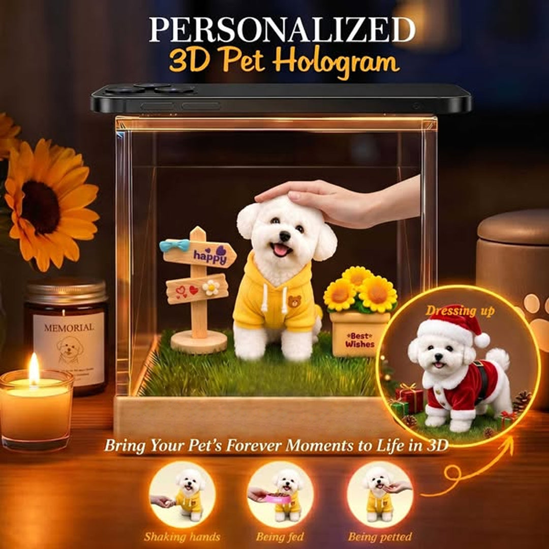 Custom Pet Holographic Memorial Box