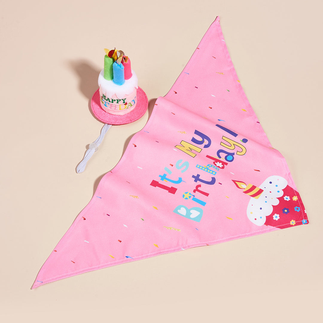 Pet Birthday Hat & Bandana Set