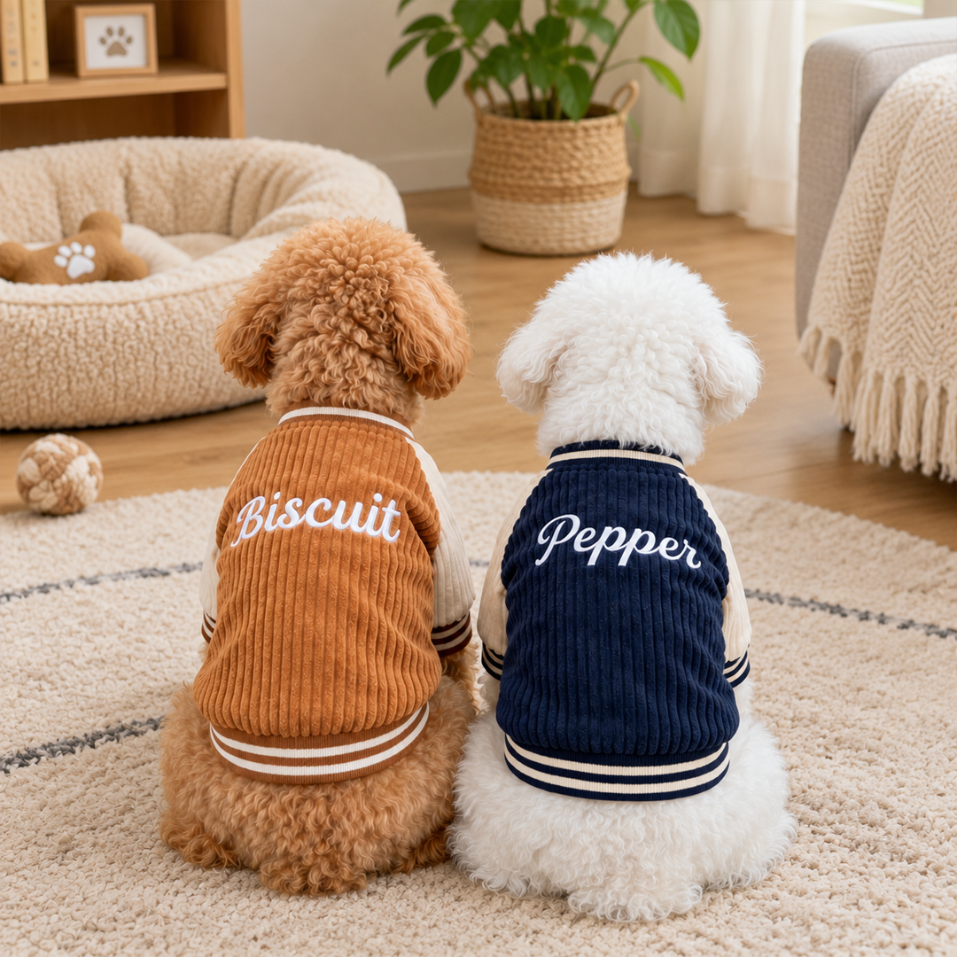 Personalized Corduroy Varsity Pet Jacket