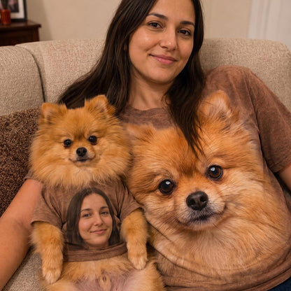 Personalized Matching Portrait T-Shirts for You & Your Pet