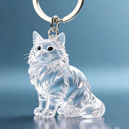 Personalized Cat Fur Memorial Keychain