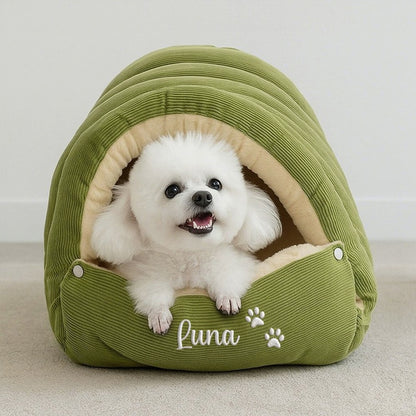 Puptailor Striped, Warm, Semi-enclosed Pet Bed
