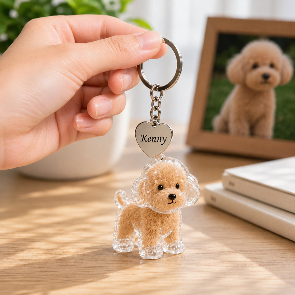 Personalized Pet Hair Keepsake Keychain