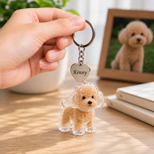 Personalized Pet Hair Keepsake Keychain