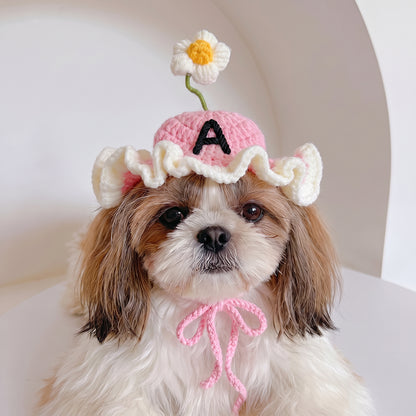 Personalized Initial Crochet Dog Hat