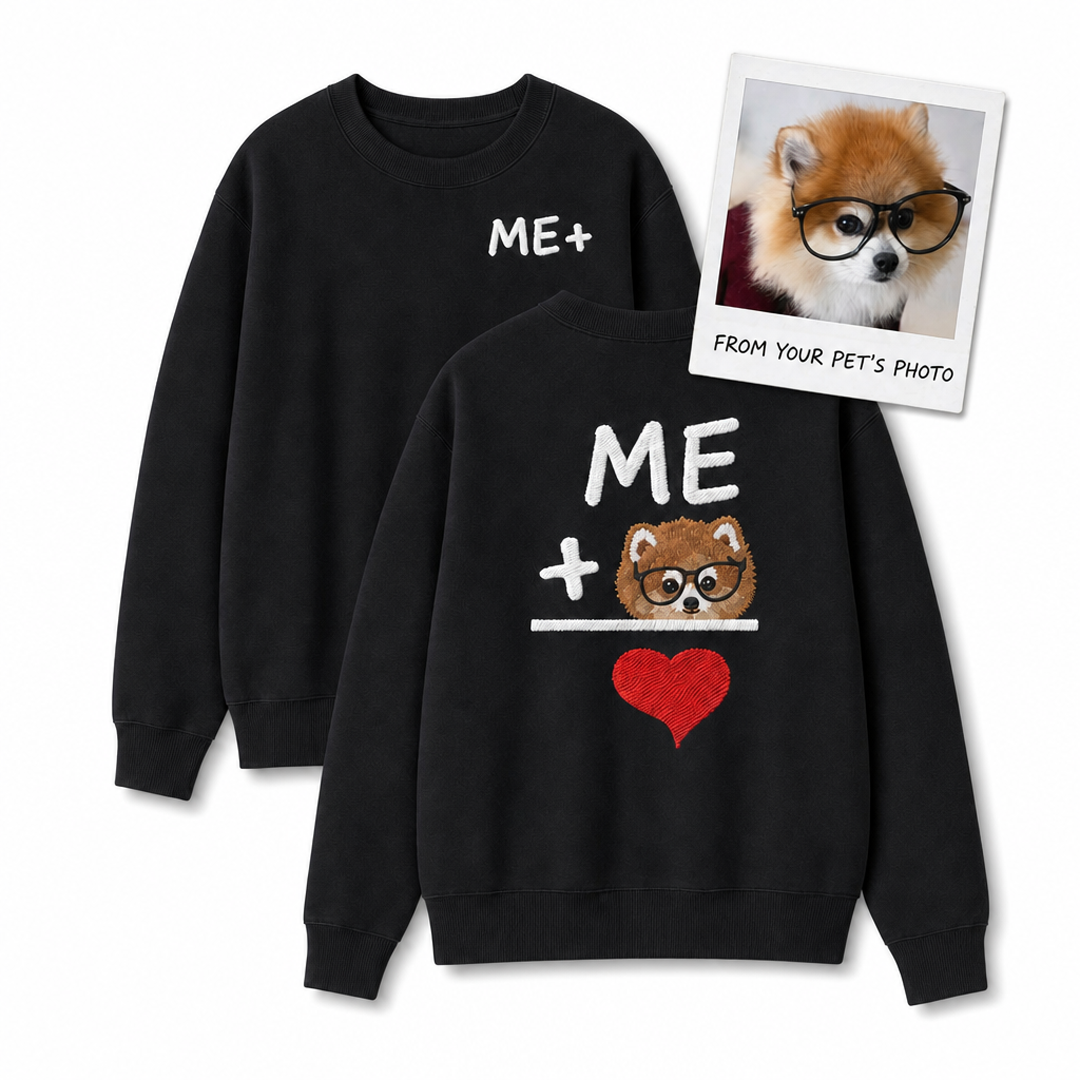 Custom Me & Pet Portrait Embroidered Sweatshirt