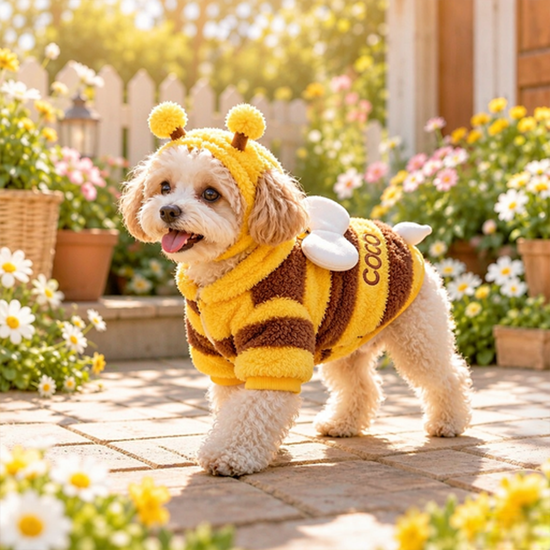 Personalized Bee Dog Costume with Leash Hole