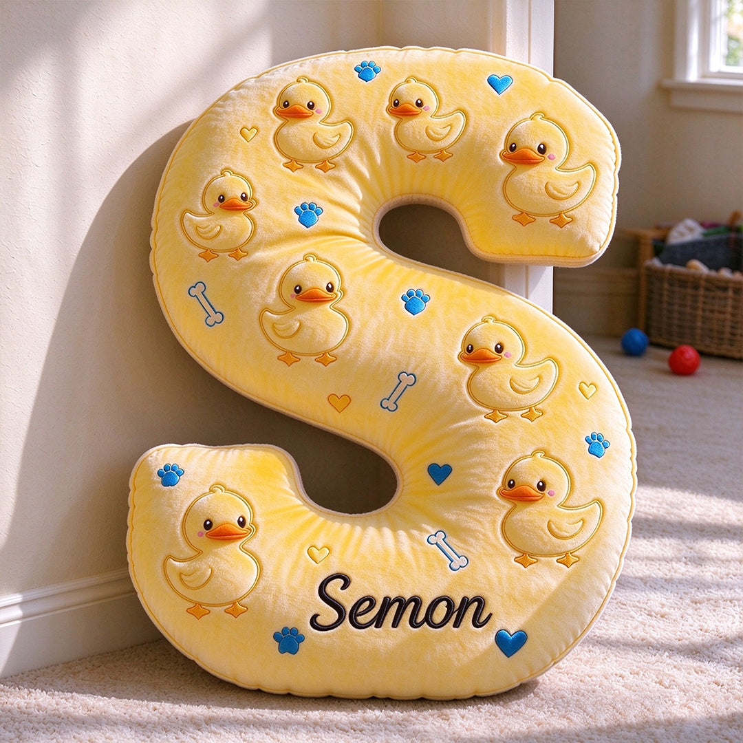 Personalized Duck Print Letter Plush Toy for Pets