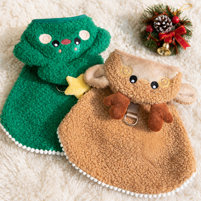 Personalized Christmas Sherpa Hooded Pet Cape