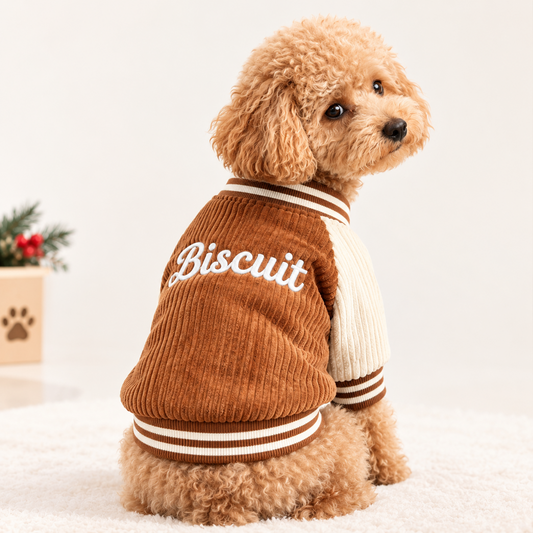 Personalized Corduroy Varsity Pet Jacket